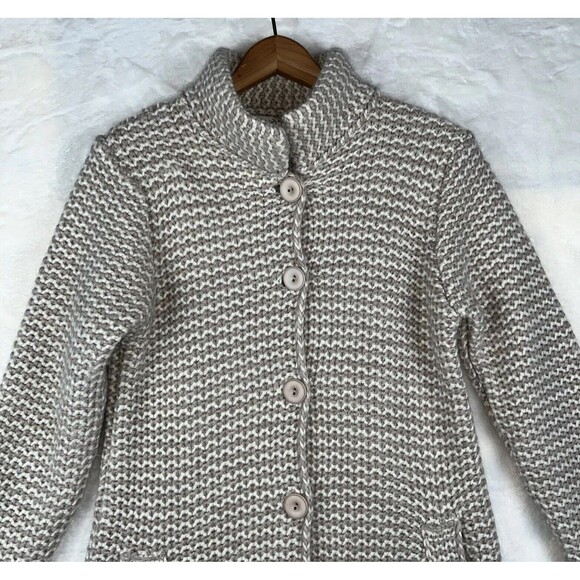 Cocogio Cardigan Womens M Striped Wool Blend Heavy Knit Made in Italy Feminine - Picture 3 of 16